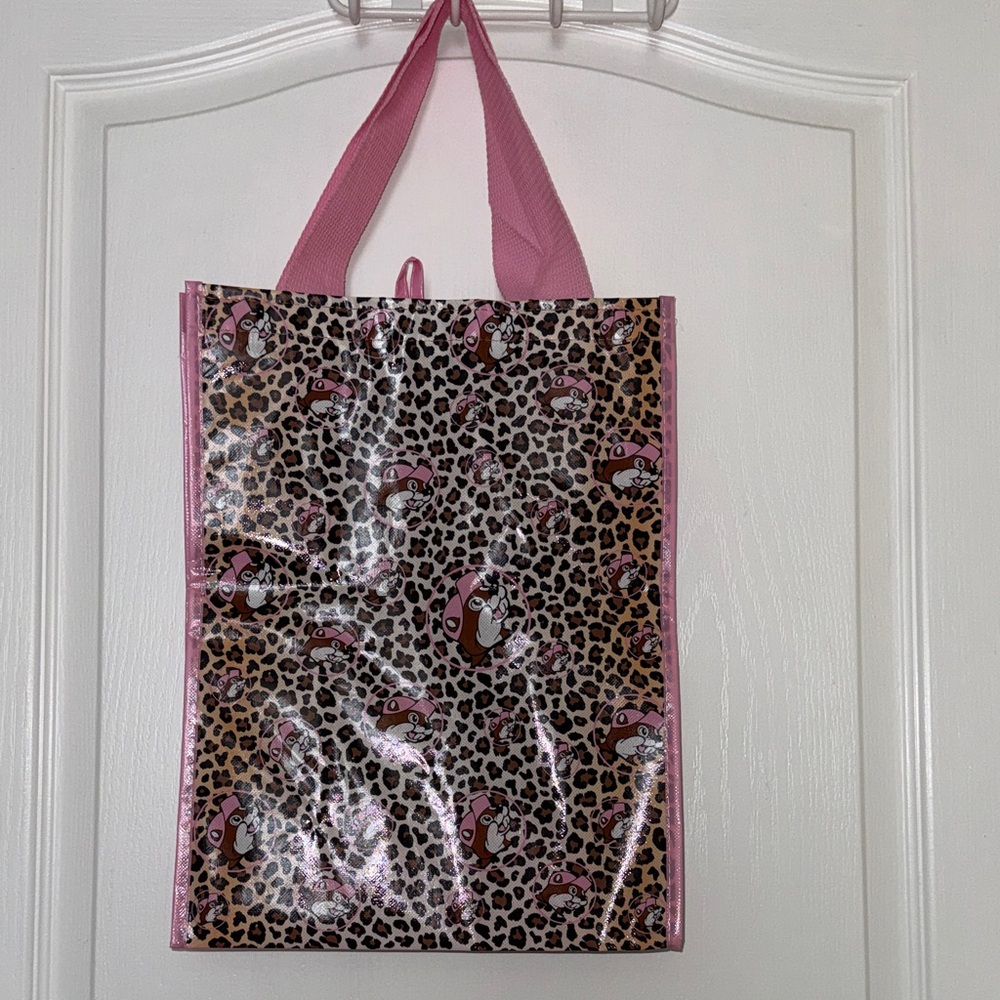 Buc-ee's Pink Leopard Print Reusable Tote Bag - Picture 2 of 6